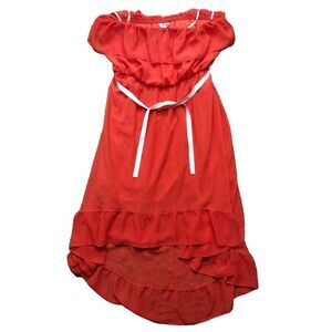 VTG Y2K DEB Strapless Summer Dress Tiered Ruffles Club Cocktail  SZ 1X USA